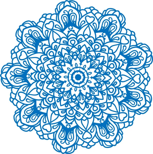 Beyaz bir arka plan üzerinde çiçek öğelerinden mavi mandala