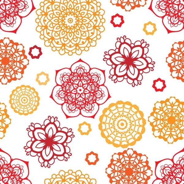 Mandalas in sonnigen Farbtönen auf hellem Hintergrund lizenzfreie Stockillustrationen