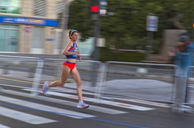 Hızlı yarı maraton koşucular görüntü bulanık.