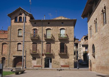 Tarihi merkezde Solsona Meydanı, Catalunya