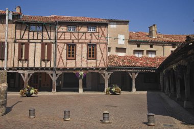 Lautrec square, small town at south of France
