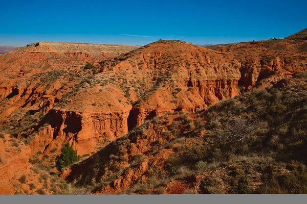 Halvökenlandskap Lera Med Spektakulära Former Teruel Spanien — Stockfoto