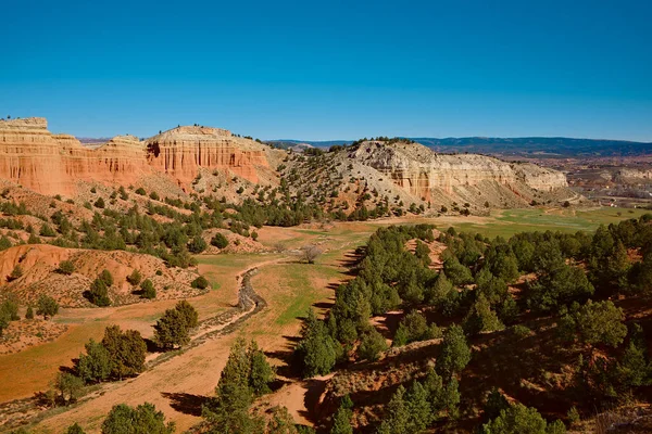 Halvökenlandskap Teruel Spanien Med Ett Utseende Som Liknar Arizona Usa — Stockfoto