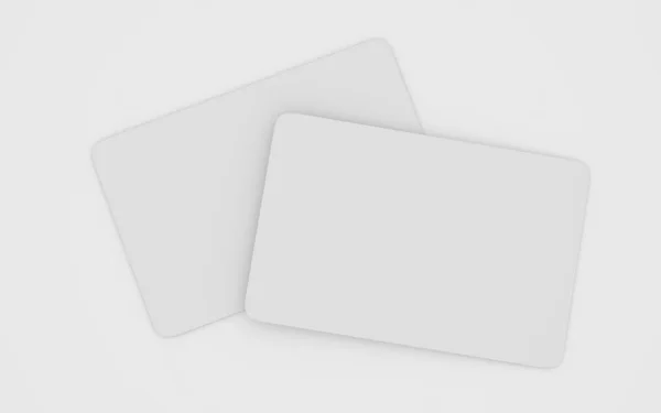 Hrací karty mockup balíček hracích karet izolovaných v bílém stole 3D vykreslování ilustrace — Stock fotografie