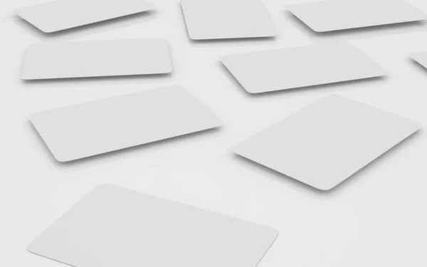 Oyun kartları maketi beyaz masa 3D görüntüleme iskambil kağıtları izole