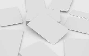 Oyun kartları maketi beyaz masa 3D görüntüleme iskambil kağıtları izole