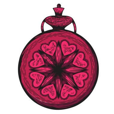 Kalpli dövmeli kronometre. Kumaş ve baskı için harika bir vektör