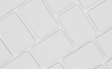 Oyun kartları maketi beyaz masa 3D görüntüleme iskambil kağıtları izole