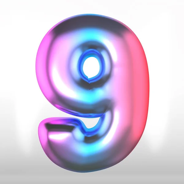 Holographic english alphabet uppercase isolated on white. 3D rendered multicolor glossy alphabet type for poster, banner, advertisement, decoration. — 스톡 사진