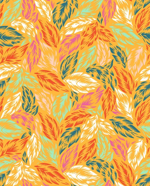 Ilustración con patrón de hojas de otoño rojo sobre fondo naranja para el diseño textil. Silueta de roble. Árbol, roble, hoja. Otoño, concepto de otoño. Ilustración vectorial. Fondo blanco . — Vector de stock