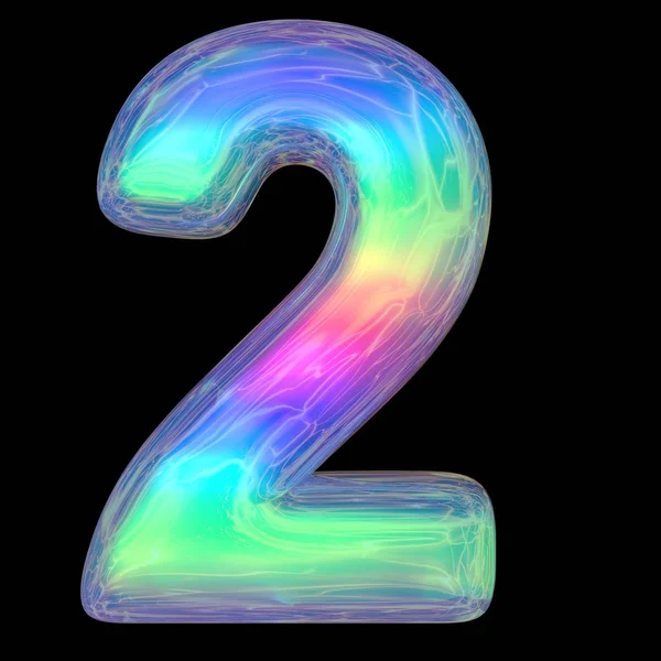 3d waardoor kleurrijke glanzende vloeistof 3d volumetrische letters op zwart. Bubbelvormen neon kleuren helder glanzend belettering regenboog verloop Hebreeuwse letters 3d illustratie — Stockfoto