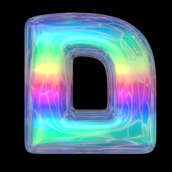 3d rendering colorato liquido lucido 3d lettere volumetriche sul nero. Forme a bolla colori al neon lettere brillanti brillanti gradiente arcobaleno lettere ebraiche illustrazione 3d — Foto Stock