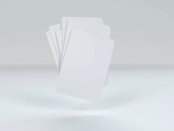 Jogando cartas baralho mockup de cartas isoladas na tabela branca 3D ilustração renderização — Fotografia de Stock