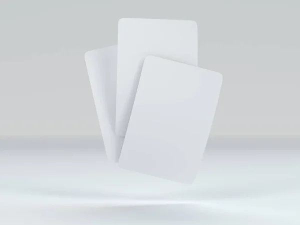 Αναπαραγωγή τράπουλα mockup τράπουλα παιχνιδιού που απομονώνονται σε λευκό τραπέζι 3D απόδοση εικονογράφηση — Φωτογραφία Αρχείου