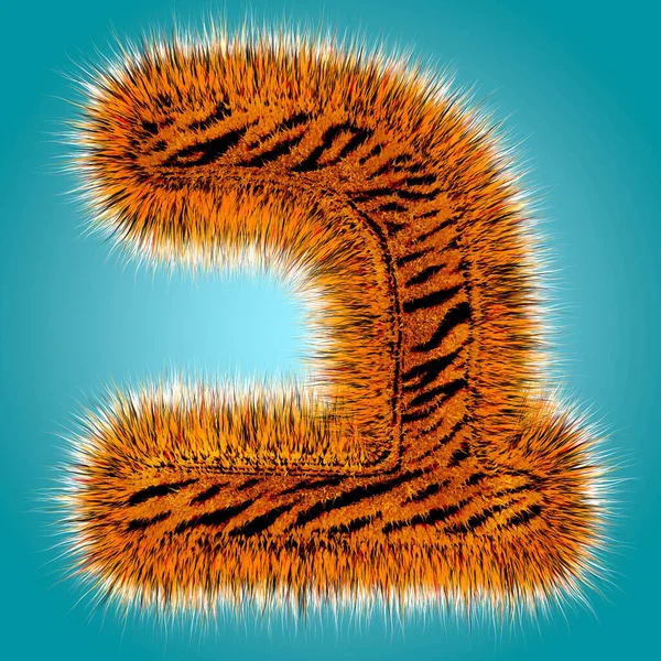타이거 히브리 알파벳 과파란 배경에 분리 된 웃긴 모피 글꼴의 3 번째 3D 렌더링. 할로윈 컨셉이야. 3D 삽화 — 스톡 사진
