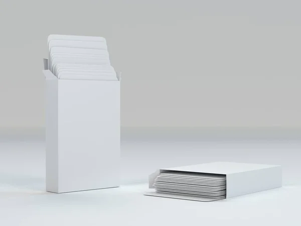 Oyun kartları maketi beyaz masa 3D görüntüleme iskambil kağıtları izole