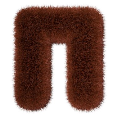 3D dekoratif vahşi hayvanat bahçesi ayı desenli hayvan kürklü Rus karakterler. Eğlenceli 3D biçimlendirme harfleri. 