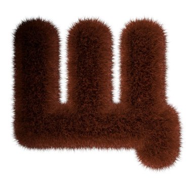 3D dekoratif vahşi hayvanat bahçesi ayı desenli hayvan kürklü Rus karakterler. Eğlenceli 3D biçimlendirme harfleri. 