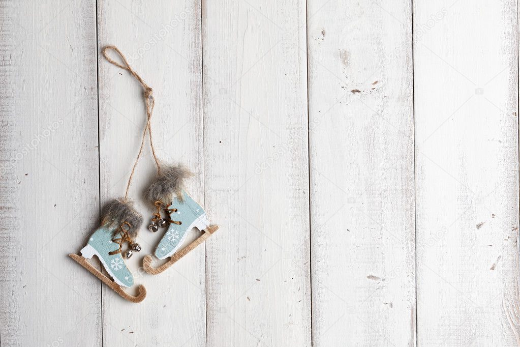 Christmas decoration on wooden background