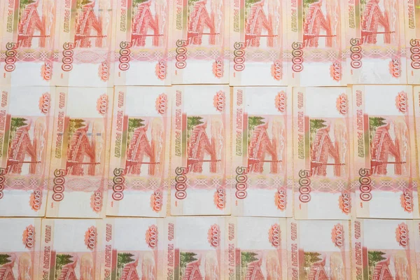 Billetes rusos cinco mil rublos — Foto de Stock