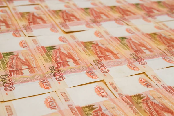 Notas russas cinco mil rublos — Fotografia de Stock