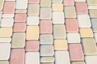 Kaldırım döşeme renkli tuğla şeklinde