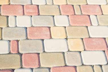 Kaldırım döşeme renkli tuğla şeklinde