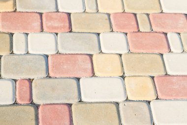 Kaldırım döşeme renkli tuğla şeklinde