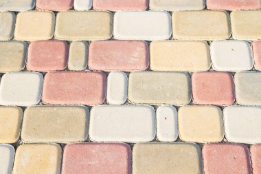 Kaldırım döşeme renkli tuğla şeklinde