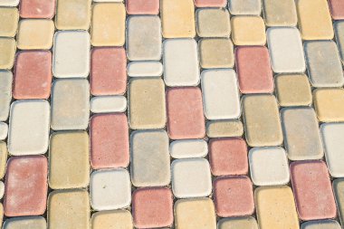 Kaldırım döşeme renkli tuğla şeklinde