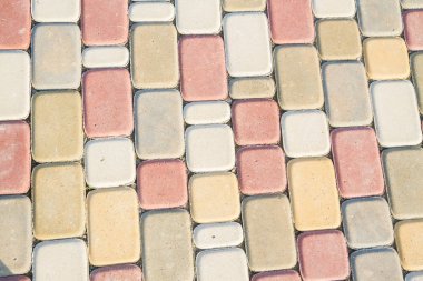 Kaldırım döşeme renkli tuğla şeklinde