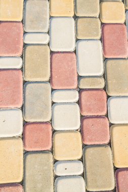 Kaldırım döşeme renkli tuğla şeklinde