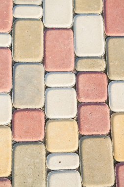 Kaldırım döşeme renkli tuğla şeklinde