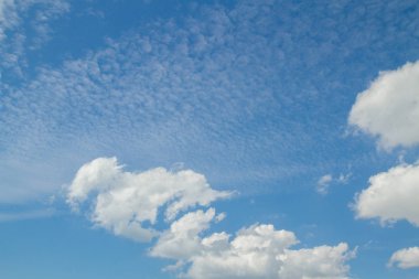 Beyaz bulutlu mavi gökyüzü