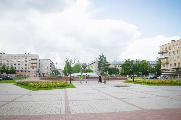 Центральная площадь города Ломоносова в Санкт-Петербурге в — стоковое фото