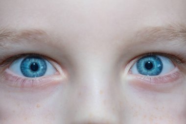 Bebek mavi bir çocuğun gözleri düşünceli güzel