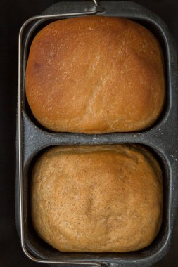 Ev yapımı ekmek bir ekmek makinesinde pişirilir.