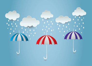 Tasarım şemsiye yağmur fikirlerini vektör çizim arka plan üzerinde