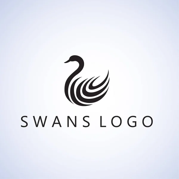 Łabędzie logo pomysły projekt wektor ilustracja na tle — Wektor stockowy