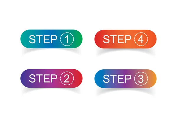 1-4 Conjunto de pasos plano — Vector de stock