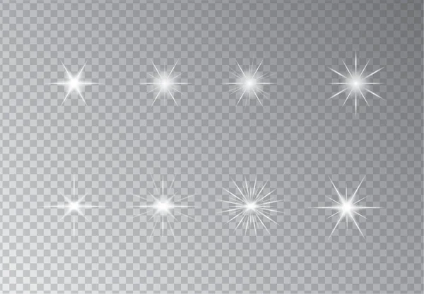 Conjunto de estrelas cintilantes brilhantes Vector — Vetor de Stock