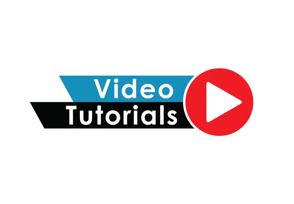 Reproducir video tutoriales concepto botón de educación — Vector de stock