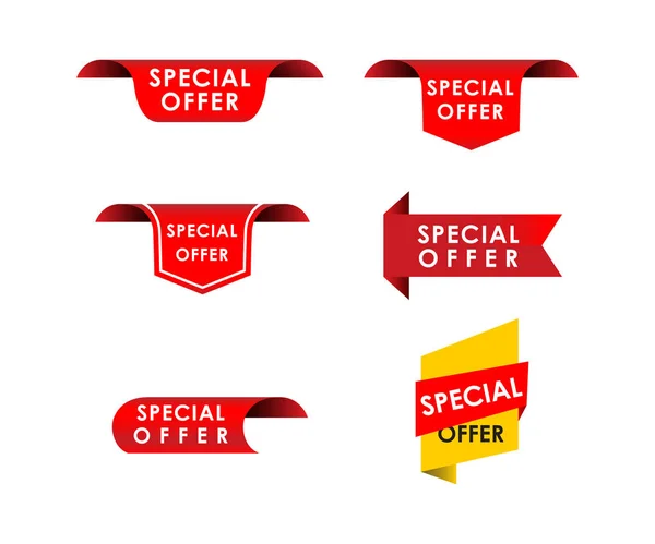 Banner Offerta Speciale Set Disegno Vettoriale Illustrazione Grafica Sfondo — Vettoriale Stock