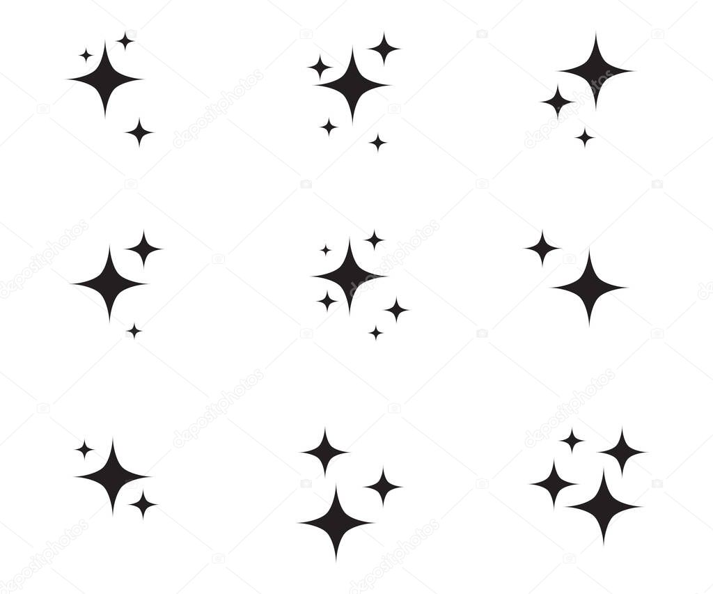 Star sparking set design vector illustration graphic on background