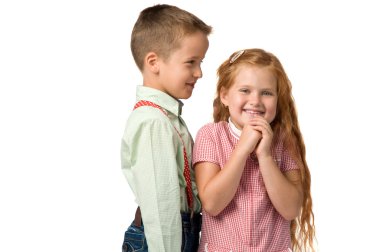 bir kız için bir sır söylemek çocuk.