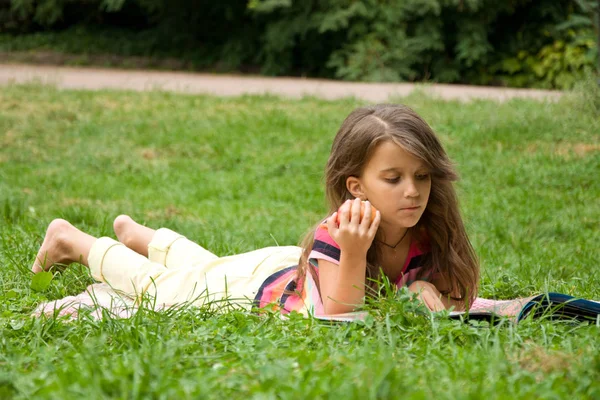 Akıllı küçük öğrenci kitap okuma