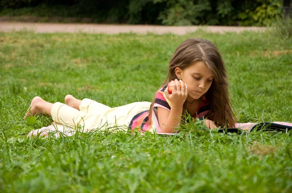 Akıllı küçük öğrenci kitap okuma