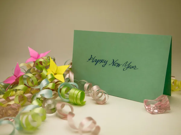 Cartão de massagem; Feliz Ano Novo — Fotografia de Stock