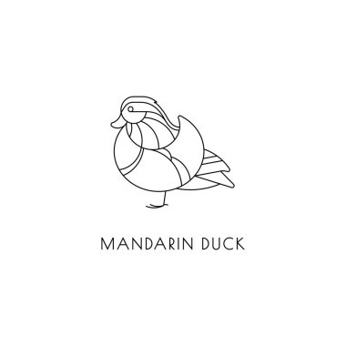 Mandarin ördeği anahat simgesini