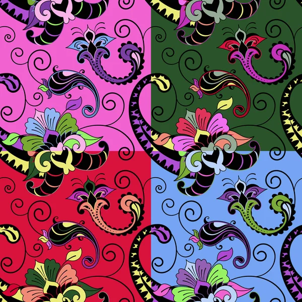 Paisley patrón de colores sin costuras — Vector de stock